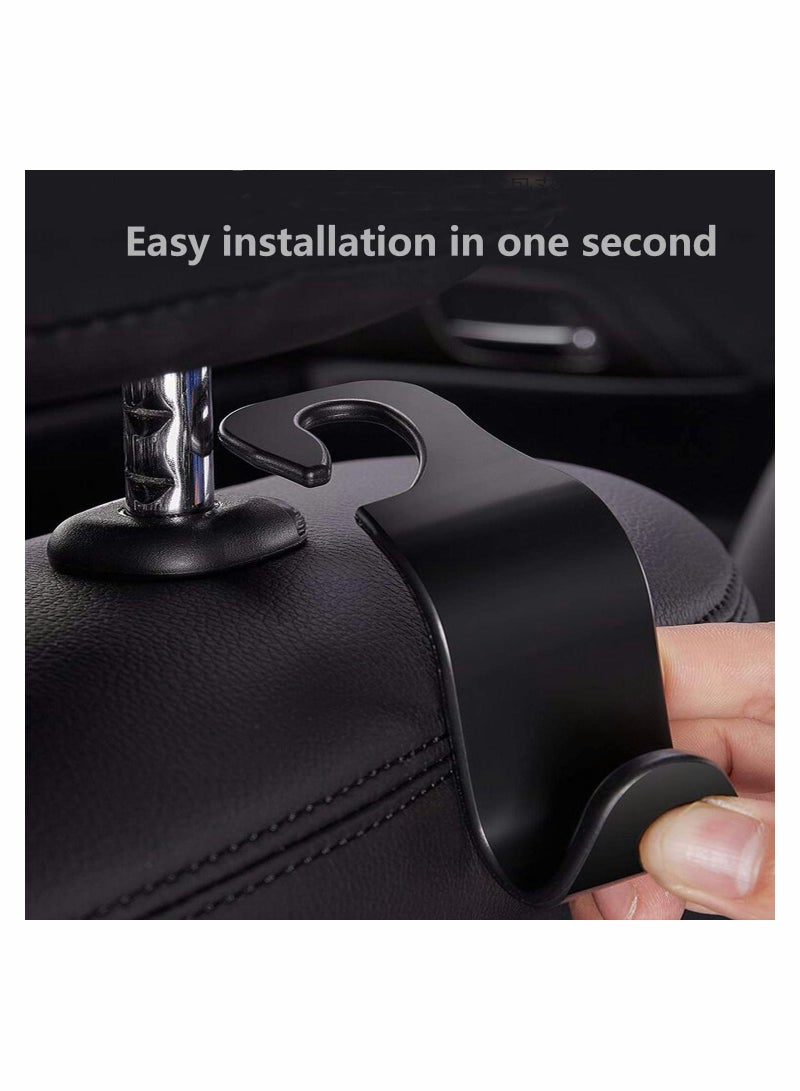 SYOSI Car Seat Headrest Hooks,Universal Car Back Seat Organizer Hanger Storage Hook Black for Handbag, Purse, Grocery Bags 4-Pack - Image 3