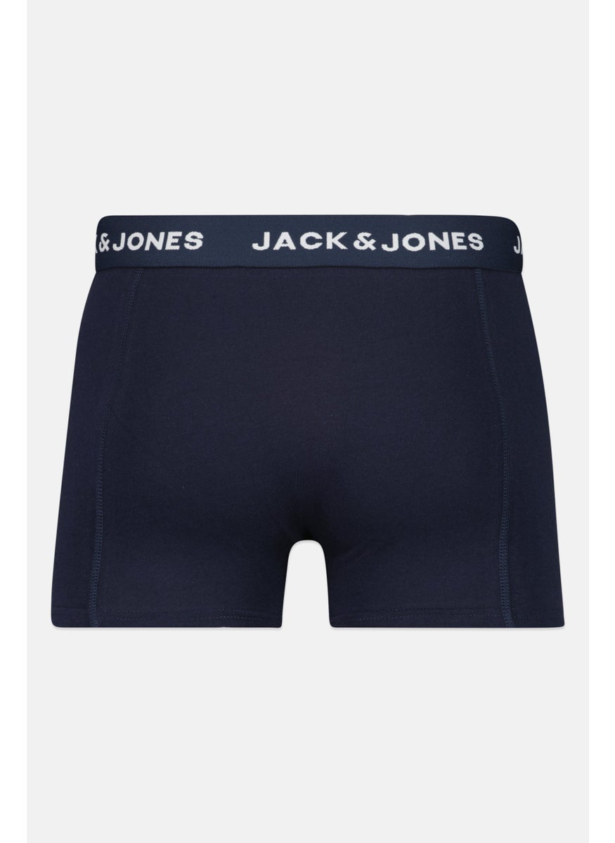 Jack Jones Men 3 Pack Brand Logo Trunks, Navy  - Image 2