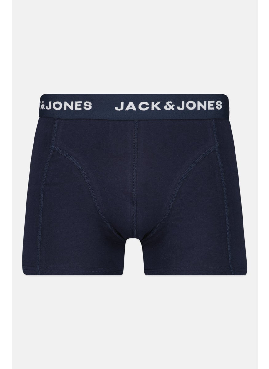 Jack Jones Men 3 Pack Brand Logo Trunks, Navy  - Image 3