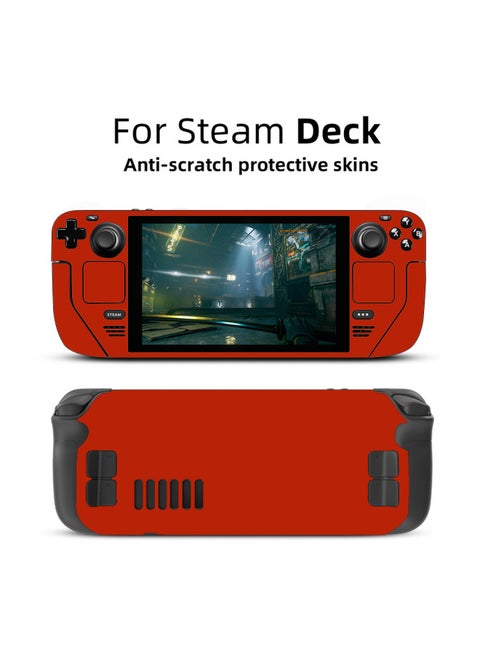 For Steam Deck Game Machine Anti-scratch Solid Color Pattern Steam Deck Steam Deck Sticker-Model:Red Steam Deck