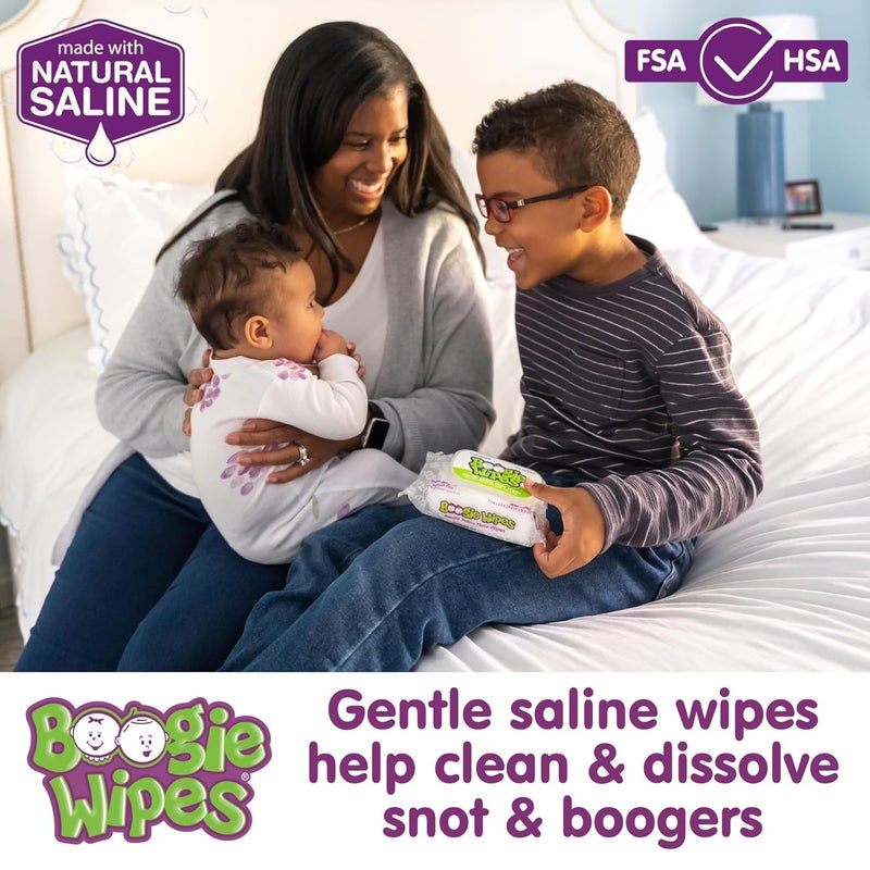 Boogie Unscented Saline Nose Wipes 30 Count Pack of 6 for Kids - Image 2