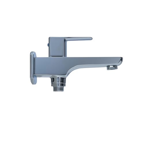 JAQUAR KUBIX Prime Series Wall Mounted WC Area Two Way BIB Cock (Chrome) | Top Lever, Bottom Second Outlet, Brass Body | Bib Cocke/Cocktap for Bathroom, 1/2 inch | KUP-CHR-35041Pm - Image 2