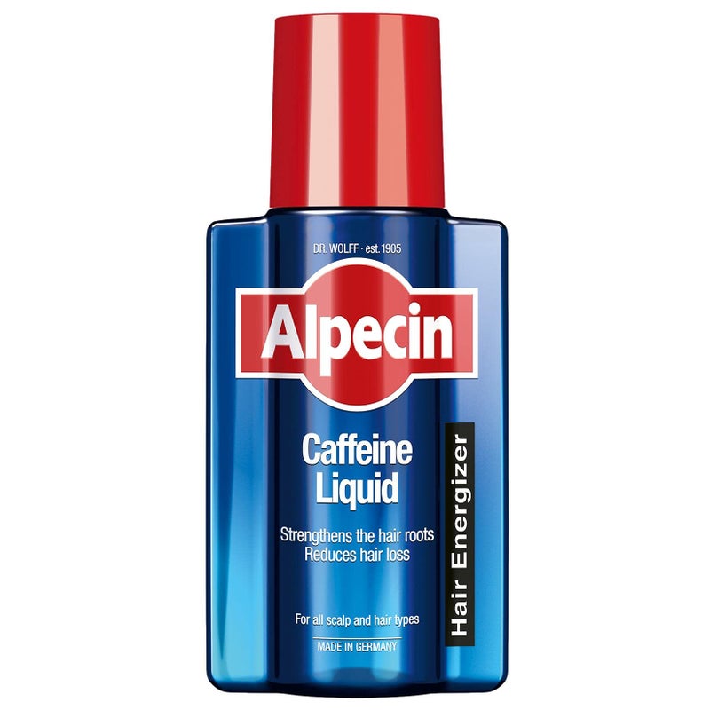 Alpecin caffeine liquid hair tonic, 200 ml, The hair tonic with caffeine complex strengthens the hair root and prevents hereditary hair loss. Hair growth remains active and strong.