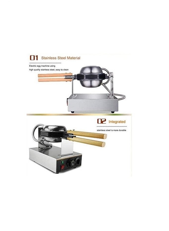 LETWOO - LETWOO Commercial Bubble Waffle Maker Electric Egg Cake Machine Stainless Steel Pancake Electric Waffle Cake Oven Non-stick - Image 1