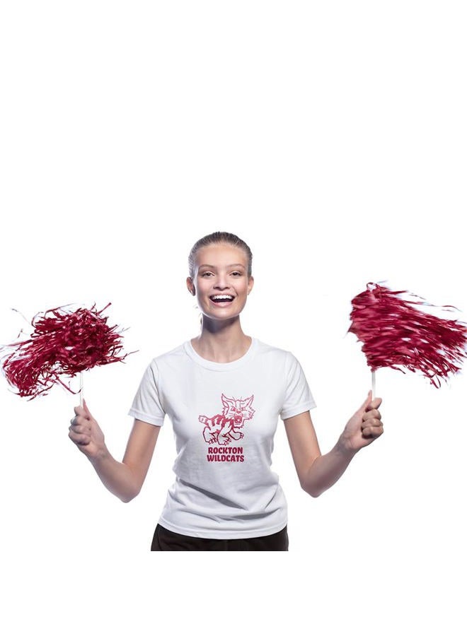 Anderson's Maroon Metallic Textured Cheerleading Pom Pom Set, Set of 10, Foil Cheer Pom Poms, Cheering Squad, Team Spirit, Fan Gear, Keepsakes - Image 3