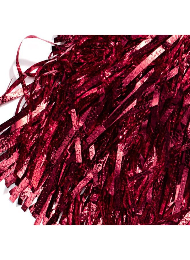 Anderson's Maroon Metallic Textured Cheerleading Pom Pom Set, Set of 10, Foil Cheer Pom Poms, Cheering Squad, Team Spirit, Fan Gear, Keepsakes - Image 4