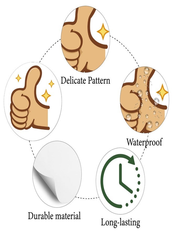 CREATCABIN 128Pcs Give The Thumbs-Up Small Stickers Decal Self-Adhesive Plastic Thumbs UP Sticker Round Bulk Dot Reward Stickers for Cookies Wrapping Packing Water Bottles Decoration Crafts 2.5x2.5cm - Image 3