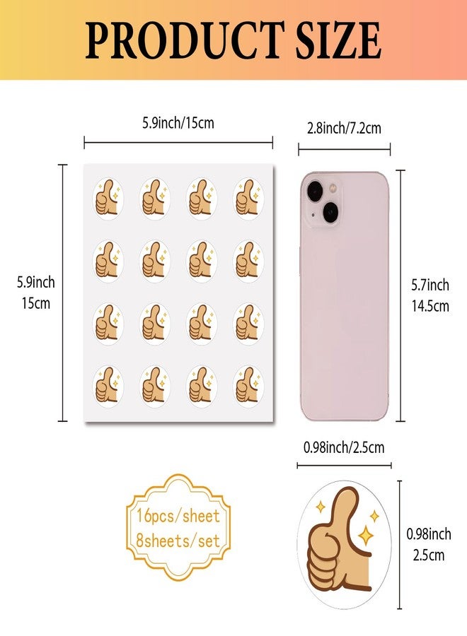 CREATCABIN 128Pcs Give The Thumbs-Up Small Stickers Decal Self-Adhesive Plastic Thumbs UP Sticker Round Bulk Dot Reward Stickers for Cookies Wrapping Packing Water Bottles Decoration Crafts 2.5x2.5cm - Image 2
