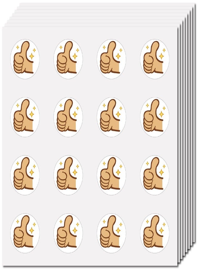 CREATCABIN 128Pcs Give The Thumbs-Up Small Stickers Decal Self-Adhesive Plastic Thumbs UP Sticker Round Bulk Dot Reward Stickers for Cookies Wrapping Packing Water Bottles Decoration Crafts 2.5x2.5cm - Image 1