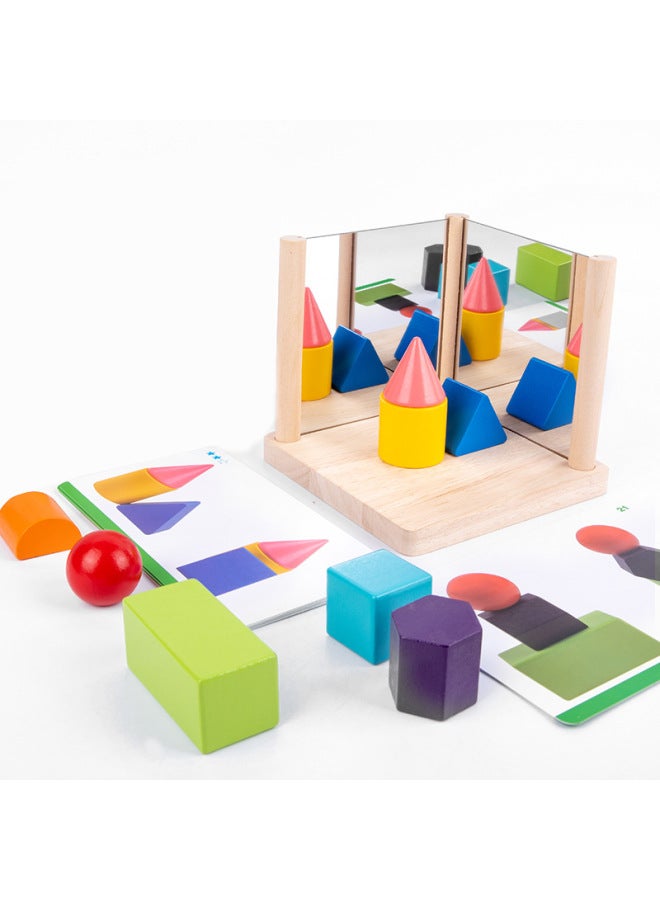 لغز بناء المرآة للتعليم في مرحلة الطفولة المبكرة، مكعبات بناء الطفل بشكل هندسي، ألعاب التدريب على التفكير في الفضاء الإدراكي - اللون: HBE- لغز بناء المرآة - Image 5