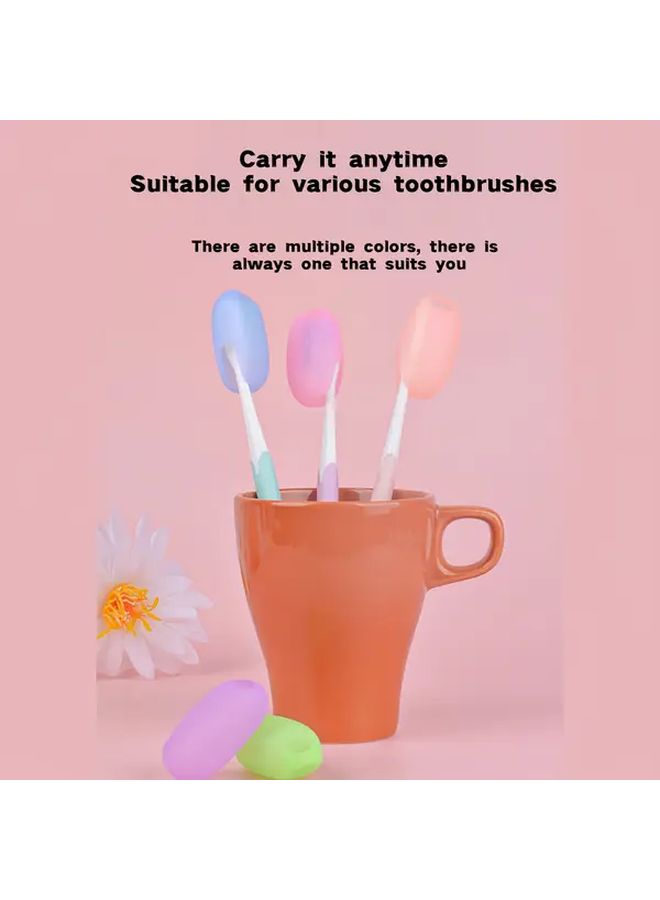 Light Pink Toothbrush Head Covers Dust Proof Travel Caps Protective Storage Case - Image 4