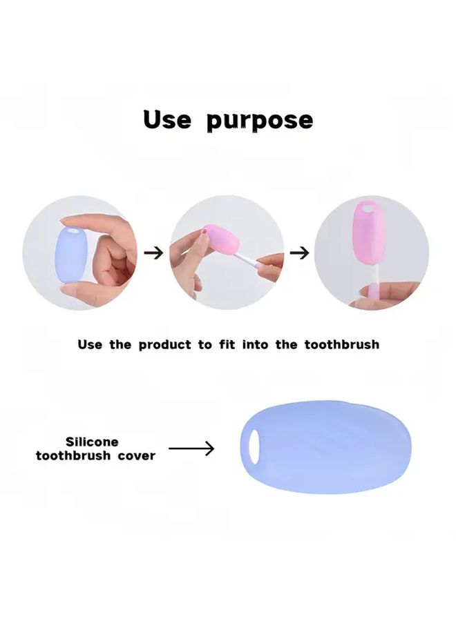 Light Pink Toothbrush Head Covers Dust Proof Travel Caps Protective Storage Case - Image 2