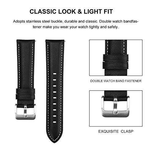 INF Watchband Compatible with Samsung Galaxy Watch 3 45mm, Straps Adjustable Wristband for Men Women, Black - Image 4