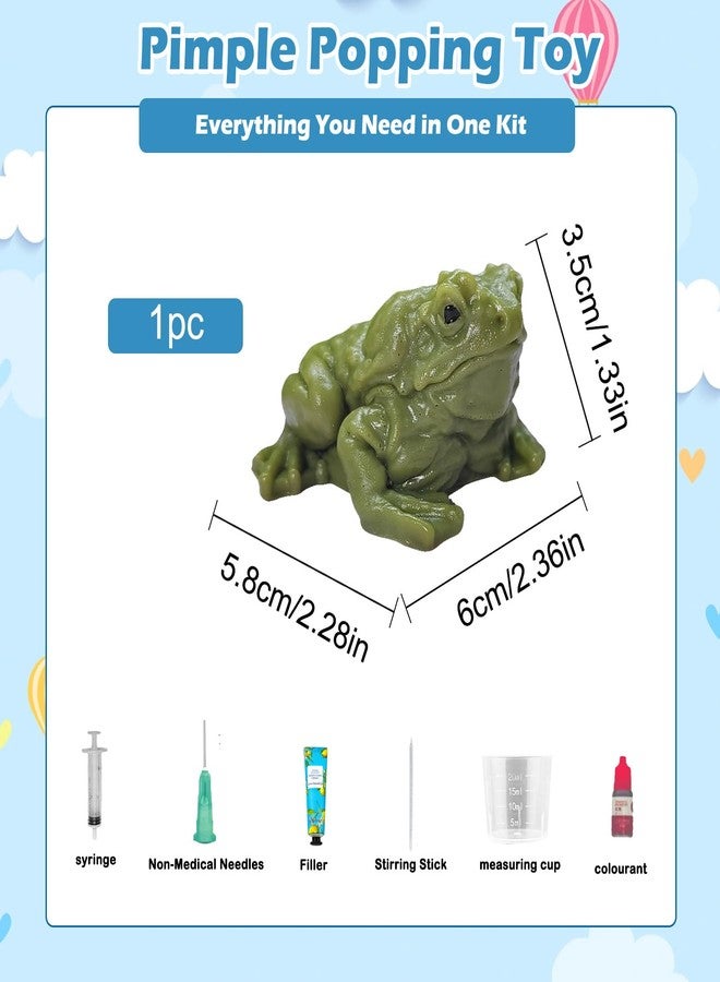 CIYOJA Refillable Pimple Popping Toy Squishy Toys - Stress Relief Squeeze Toy, Reusable Silicone Pimple Popper Fidget Toy with Colorful Filling Gel, DIY Burst Sensory Fun (1 Pack Green Frog Shape) - Image 4