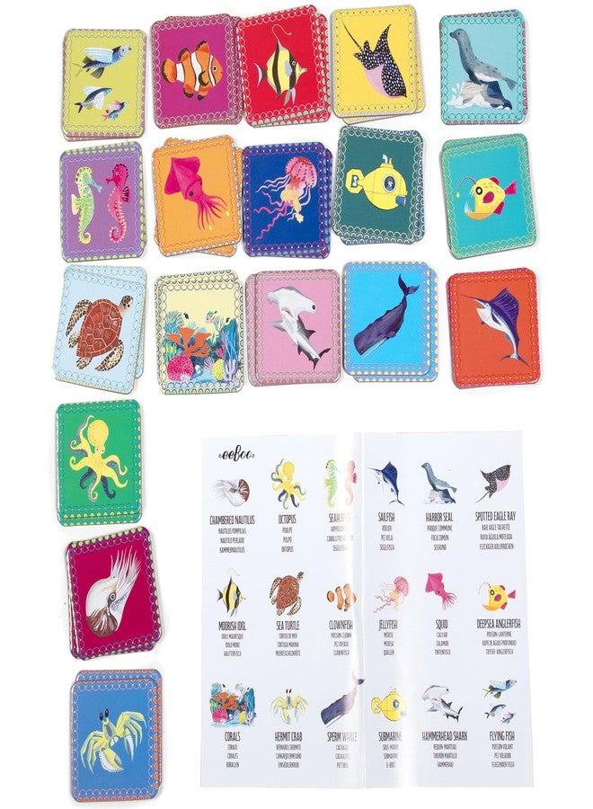 eeBoo Little Sea Life Memory & Matching Game, Ages 3+, 1-4 Players - Image 3