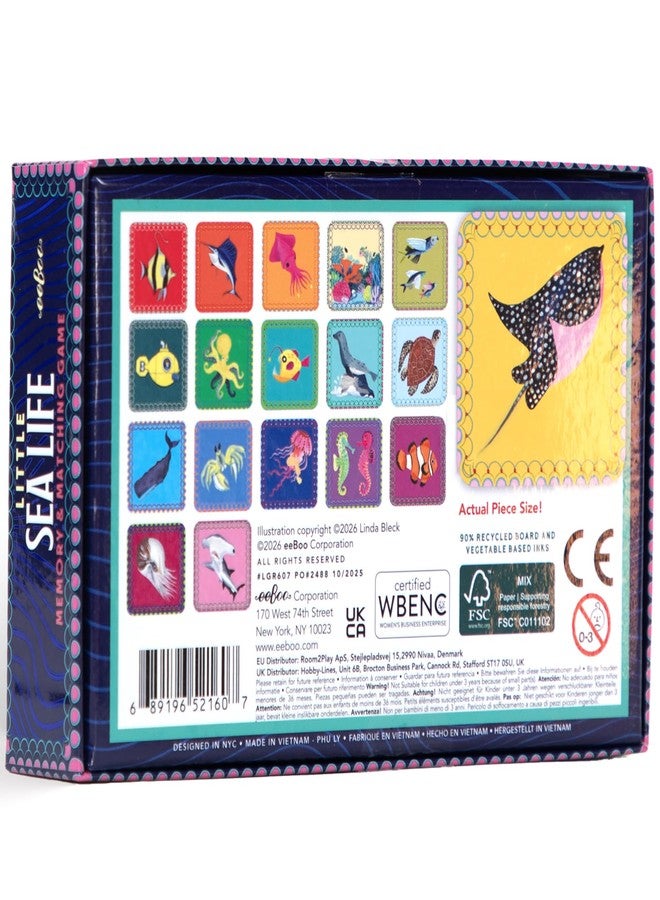 eeBoo Little Sea Life Memory & Matching Game, Ages 3+, 1-4 Players - Image 2