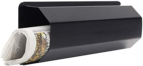 INDIAN DECOR. 2950 Outdoor Wall Mounted Newspaper Rack, Newspaper Holder, Magazine Rack, Outdoor Newspaper Holder - Black (Metal) - Image 1
