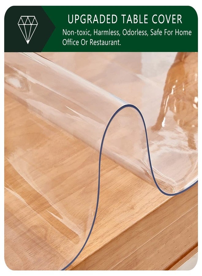 FEHAONST 24x72 inch Clear PVC Table Top Protector Wooden Furniture Dining Living Room Table Screen Protection Crystal Plastic Vinyl Tablecloth for Coffee Table Patio Buffet Table Non-Slip Water Resistant 1.5mm - Image 2