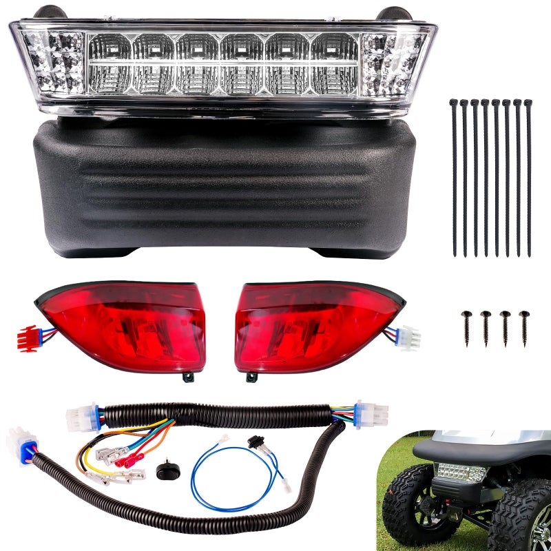 Drive-up Golf Cart LED Light Kit for Club Car Precedent 2004-2008.5 Electric Models, Replaces 12V Club Car LED Headlight and Taillight Assembly OEM 102524801, 1025290-01 - Image 1