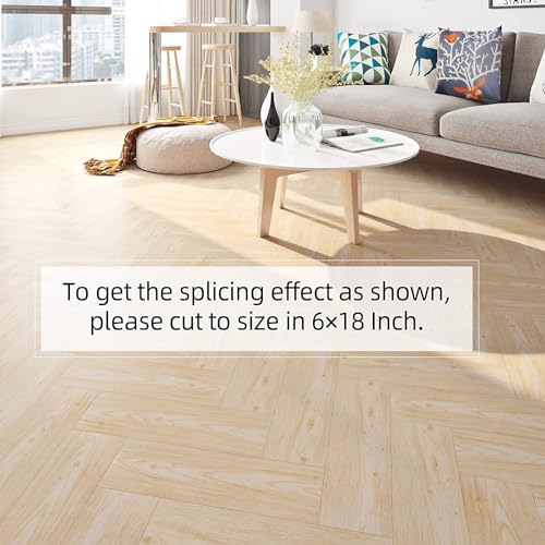 FunStick 6"x36" Peel and Stick Wood Planks for Walls Floor Beige Maple Wood Vinyl Flooring Peel and Stick Floor Tile Waterproof Vinyl Plank Flooring for Bathroom Kitchen RV Sticky Floor Tiles 5 Pcs - Image 5