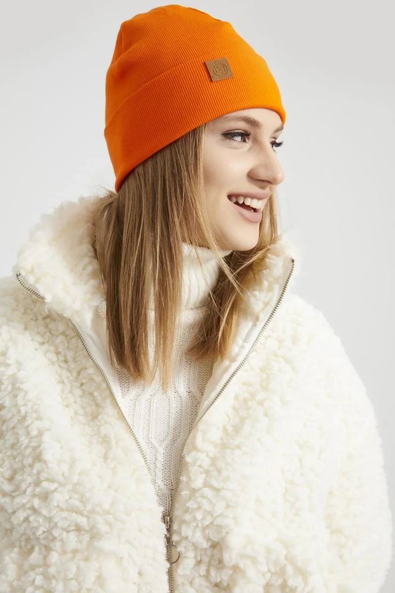 Butikgiz Women's Young Girl's Orange Hat Beanie - Sport, Comfortable, 100% Cotton, Handmade, with Domestic Production Quality