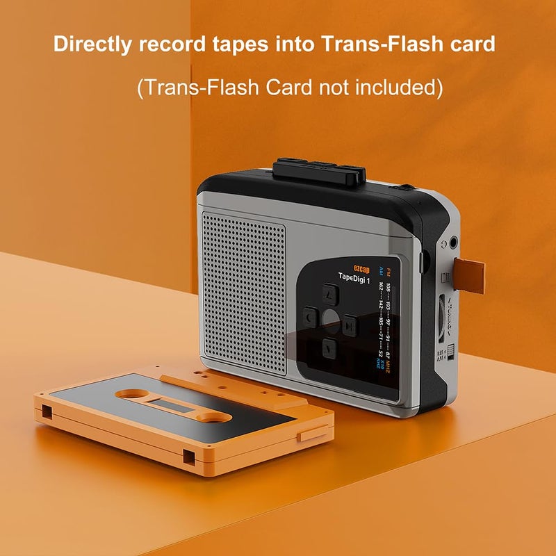 EZCAP234 Portable Cassette Recorder USB Tape to MP3 Player Music Converter AM FM Radio Black Gray - Image 5