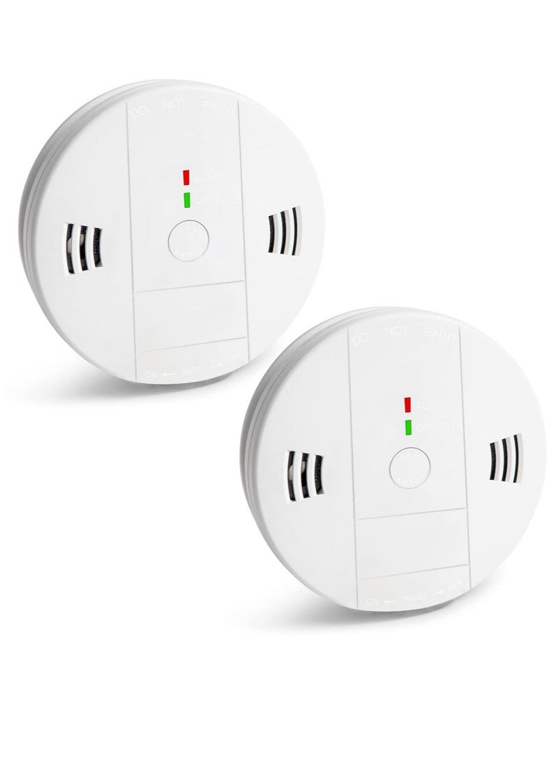 Captaintech Combination gas and Carbon Monoxide Detector Alarm, Beeps Warning gas and CO Alarms for Basements Travel Home Office House Bedroom Living Room Car, Battery Operated, Comply with UL 217/2034,2 Pcs - Image 1