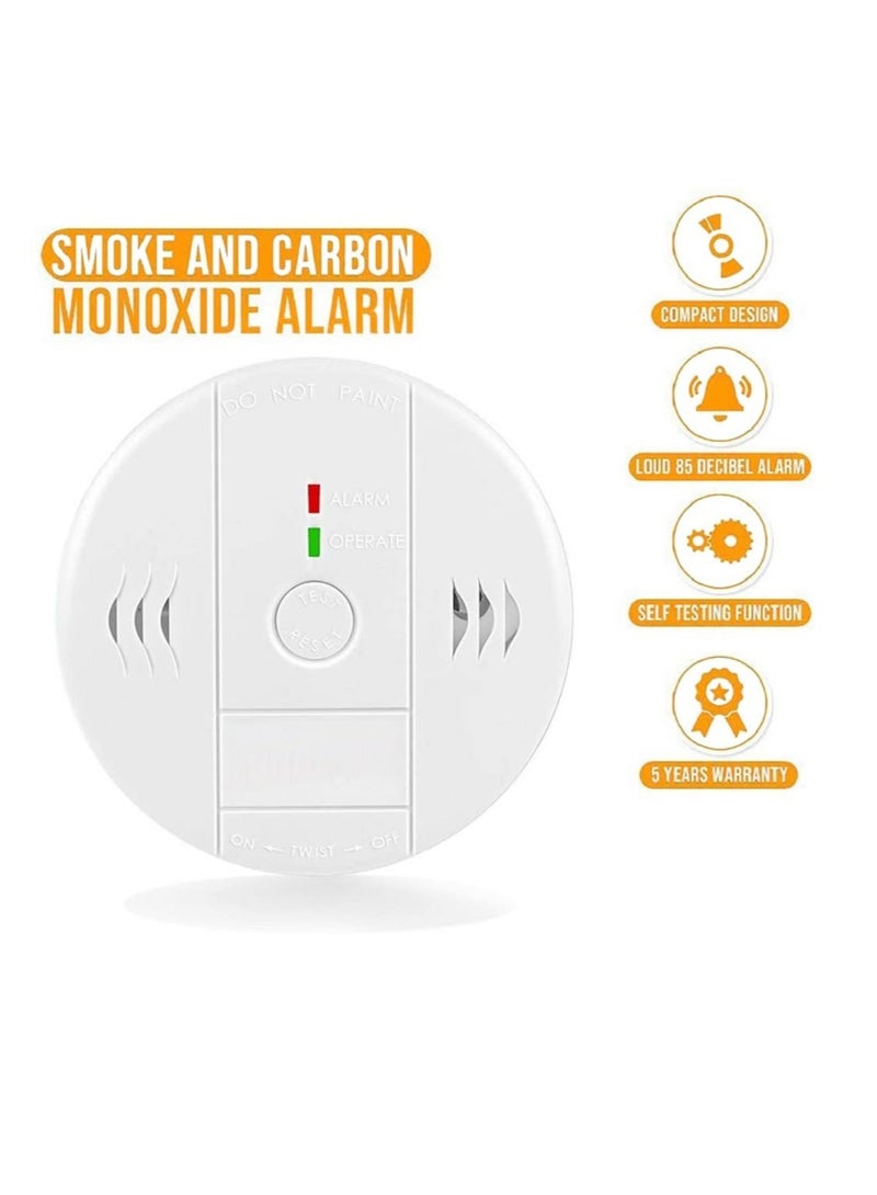 Captaintech Combination gas and Carbon Monoxide Detector Alarm, Beeps Warning gas and CO Alarms for Basements Travel Home Office House Bedroom Living Room Car, Battery Operated, Comply with UL 217/2034,2 Pcs - Image 2