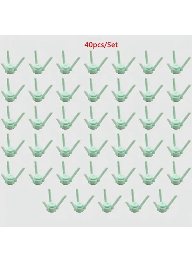 40Pcs Cyan Flower Branch Set For DIY Farm Grass Plants Garden Decoration Toys - Image 1