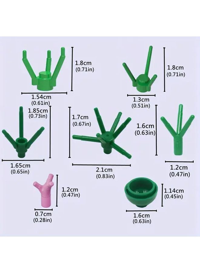 40Pcs Cyan Flower Branch Set For DIY Farm Grass Plants Garden Decoration Toys - Image 3