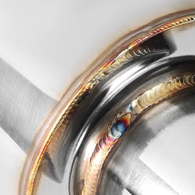 rayihni DNA MOTORING EXAMF003T1 Stainless Steel Straight Through Exhaust Muffler Diagonal Cut Universal 4 Outlet 25 Inlet - Image 4