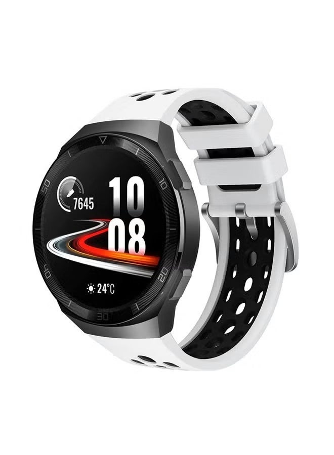Replacement Band For Huawei Watch GT 2e，Soft and Comfortable Silicone Material，Sports Strap Waterproof，Sport Original Silicone 22mm Watchband Straps For Huawei Watch GT 2e（White） - Image 2