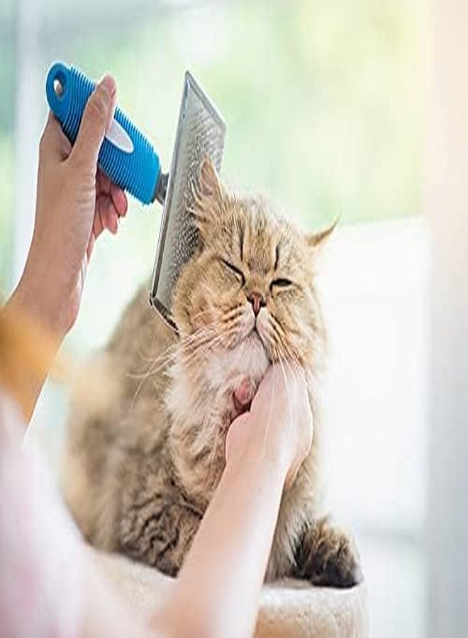 Pets Empire Self Cleaning Pet Grooming Brush for Dogs & Cats | Pets Brush With Stainless Steel Teeth | Suitable for Small Hair | Small Size Pet Brush - Image 4
