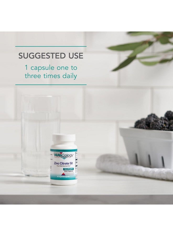 Nutricology Zinc Citrate Supplement - Zinc for Men & Women, Immune Support, Pure, Well-Absorbed, Well-Tolerated, Trace Mineral, 50mg Vegetarian Capsules - 60 Count - Image 5