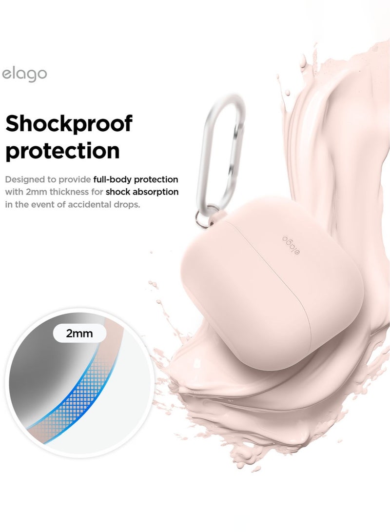 Elago Silicone Hang for Samsung Galaxy Buds3 and Galaxy Buds 3 Pro Case Cover with Carabiner - Lovely Pink - Image 3