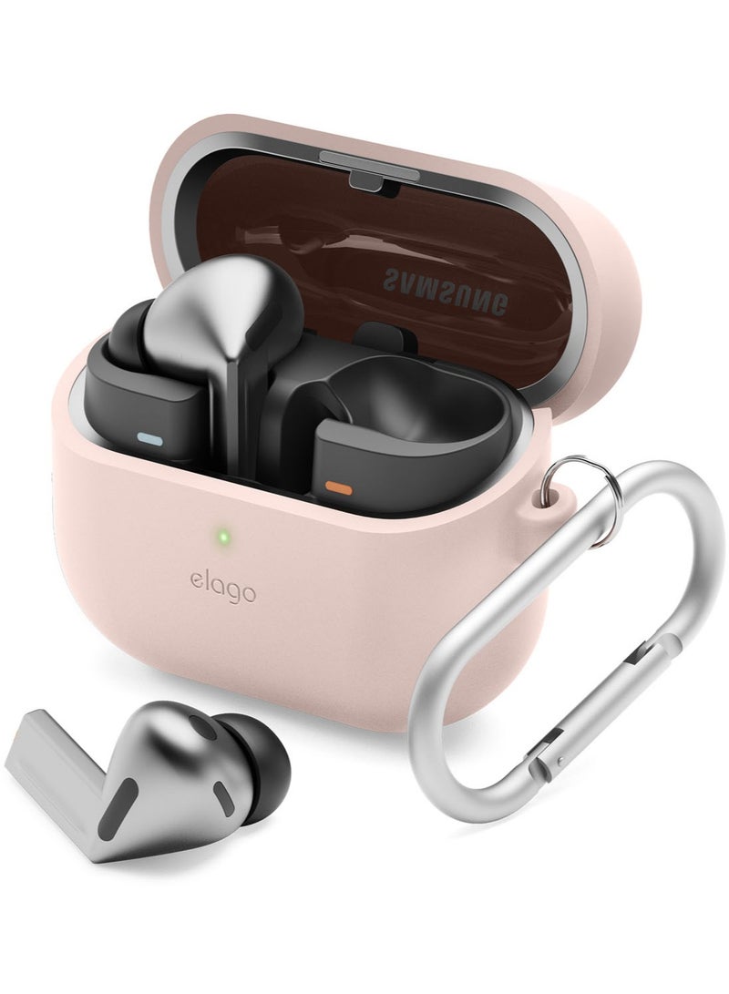 Elago Silicone Hang for Samsung Galaxy Buds3 and Galaxy Buds 3 Pro Case Cover with Carabiner - Lovely Pink - Image 5