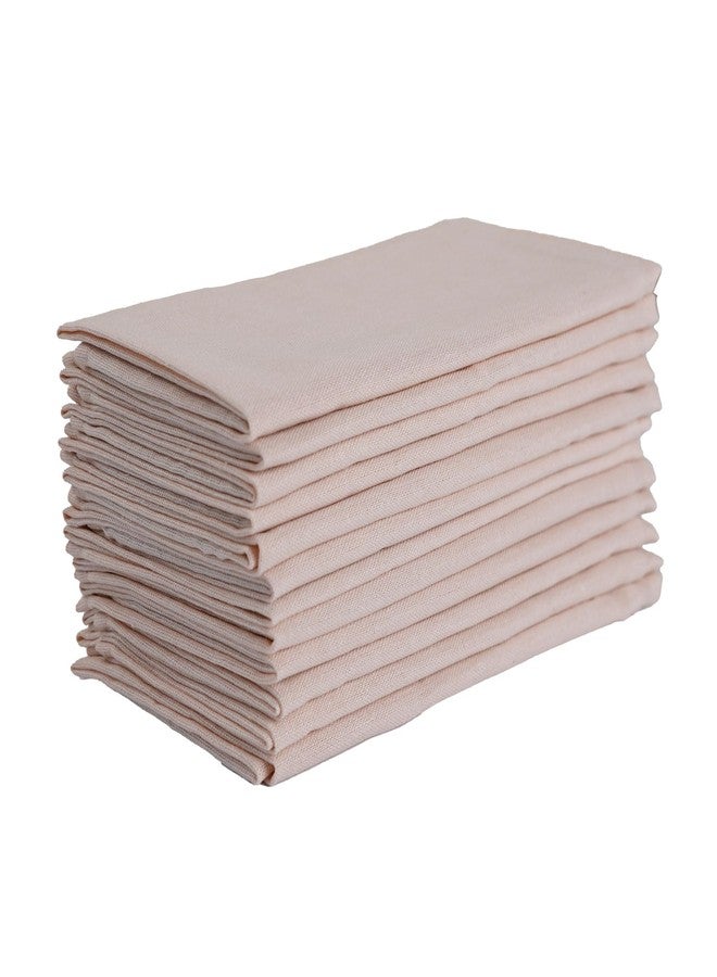 INFEI Solid Color Linen Blended Thin Dinner Cloth Napkins - Set of 12 (40 x 40 cm) - for Wedding Parties Events & Home Use (Champagne) - Image 2