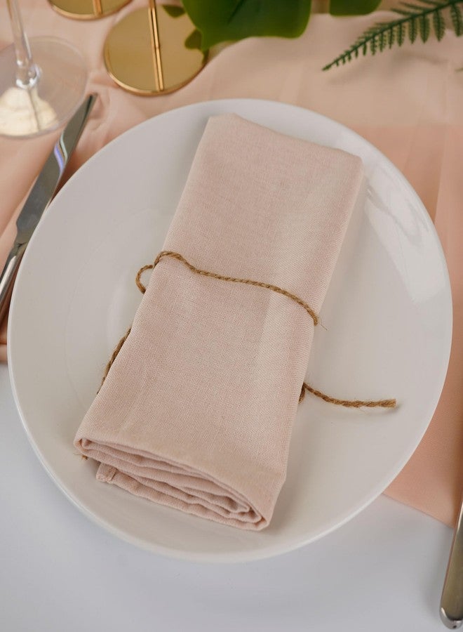 INFEI Solid Color Linen Blended Thin Dinner Cloth Napkins - Set of 12 (40 x 40 cm) - for Wedding Parties Events & Home Use (Champagne) - Image 5