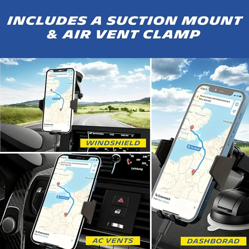 MICHELIN 33368 Wireless Car Phone Holder | Smart Smartphone Cradle | 15W Fast Charging Qi Certified | Infrared Automatic Clamping Dashboard Windshield Mount | Power Capacitor | Smart Device Accessory - Image 3