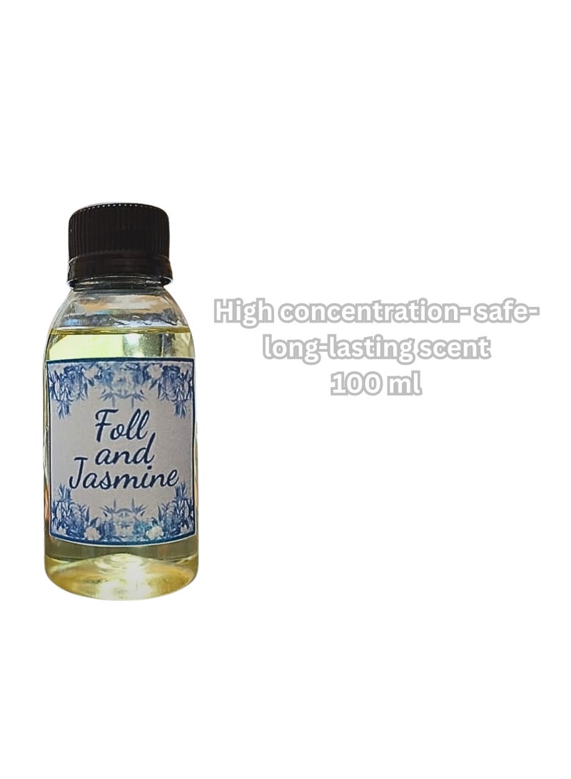 Jasmine and Foll Concentrated Perfume, 100ml Refillable Bottle for All Diffusers - Long-lasting scent for home and car - Safe for health - Image 3