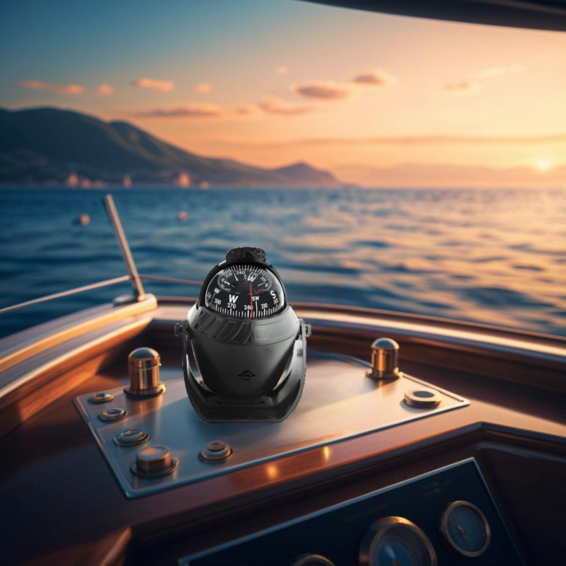 Mountable Dashboard Compass for Car and Boat with Metal Plastic Casing Navigation Guide - Image 5