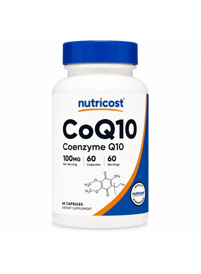 Nutricost CoQ10 Coenzyme Q10 100mg Dietary Supplement Capsules 60 Count - Image 1