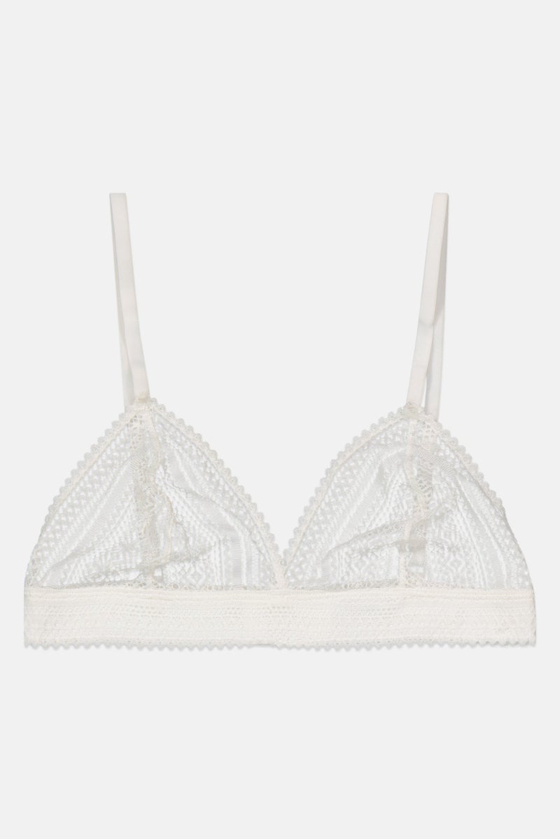 Etam Women Non,Padded Lace Triangle Bra, White - Image 1