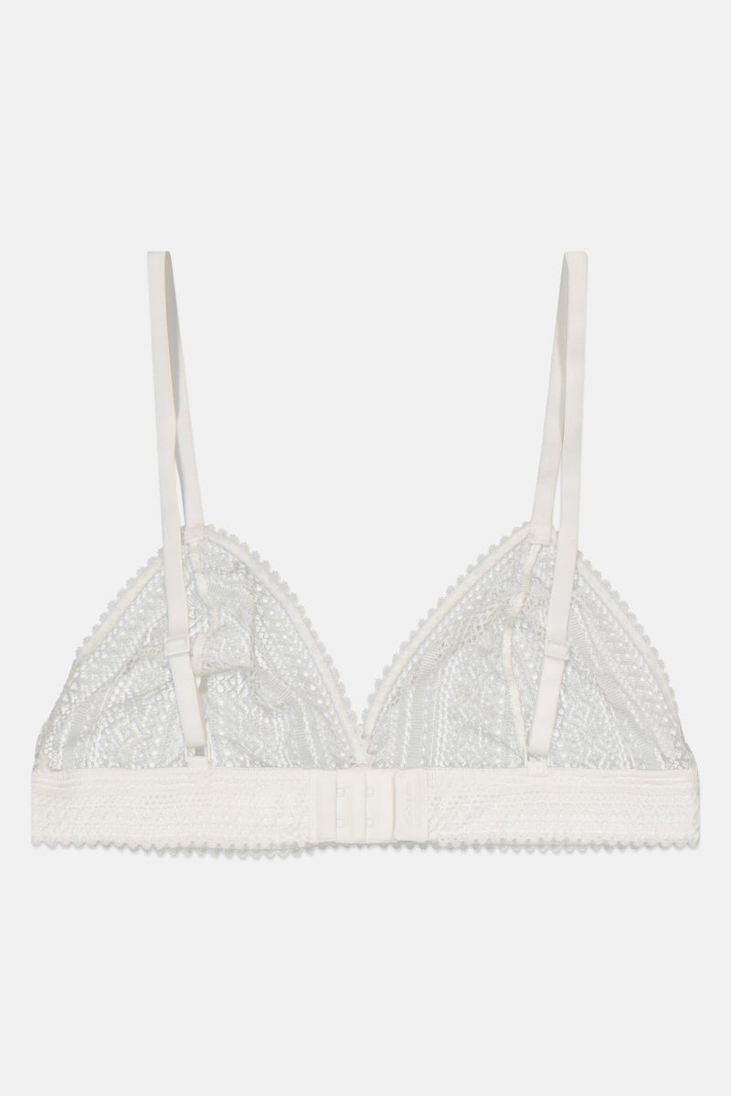 Etam Women Non,Padded Lace Triangle Bra, White - Image 2