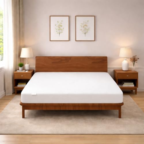 MY ARMOR Premium Ultra Soft Cotton Feel Mattress Protector Queen Size 78"x60", 6.5x5 feet, Double Bed Protector, Waterproof, Breathable, 2 Layer Protection, Hypoallergenic, Elastic Skirting - White - Image 2