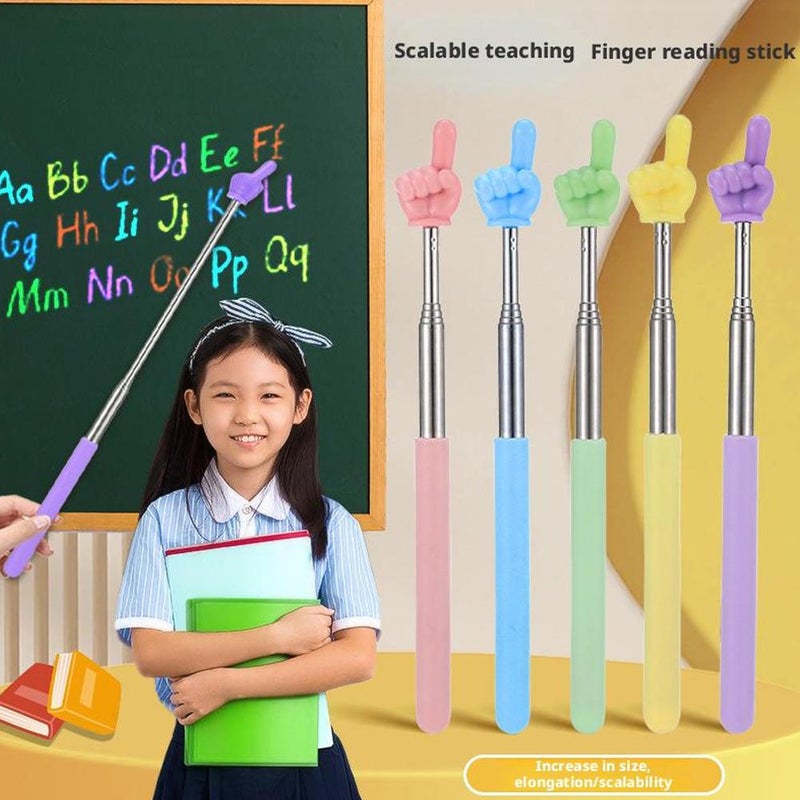 Telescopic finger reading stick, finger telescopic reading stick, point reading teaching aid, pointer, baton, teacher's teaching stick - Image 2