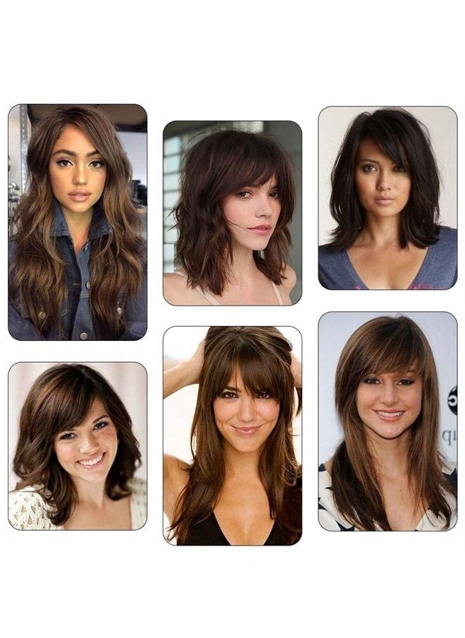 SHINON - Thick Side Bangs Natural Clip on Bangs Real Human Hair Side Swept Bangs Clip in Fringe Bangs Hair Extensions Natural Black - Image 1