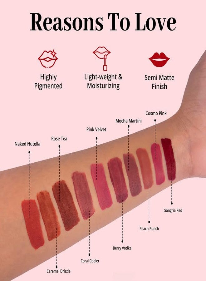 Enn Beauty Semi Matte Pink Liquid Lipstick, Long Lasting Waterproof Non Transfer Smudge Proof, Rose Tea - 1.5ml - Image 3