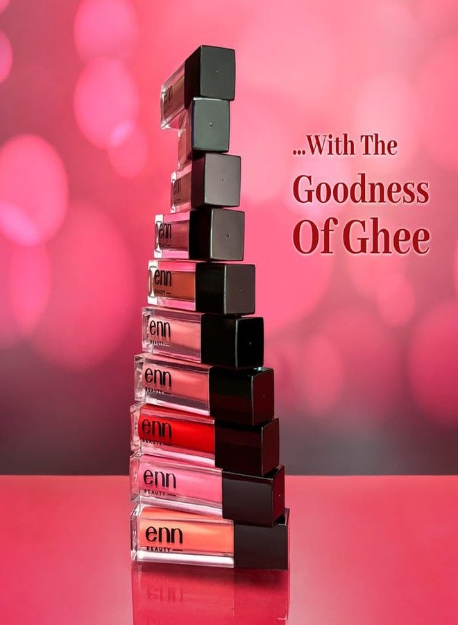 Enn Beauty Semi Matte Pink Liquid Lipstick, Long Lasting Waterproof Non Transfer Smudge Proof, Rose Tea - 1.5ml - Image 2