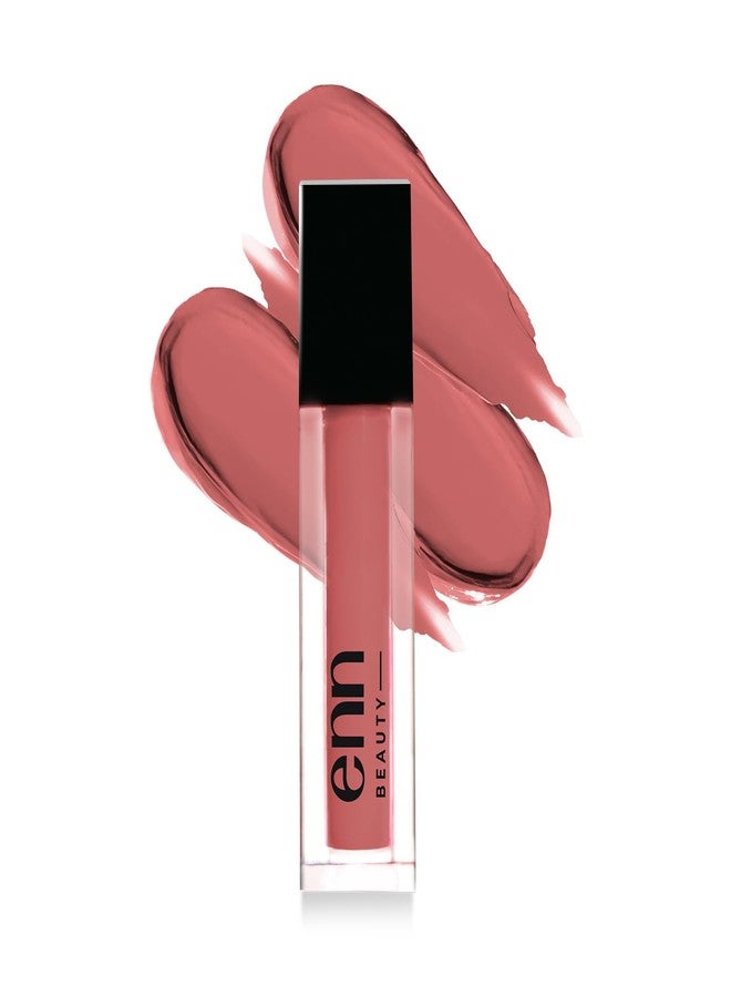 Enn Beauty Semi Matte Pink Liquid Lipstick, Long Lasting Waterproof Non Transfer Smudge Proof, Rose Tea - 1.5ml - Image 1